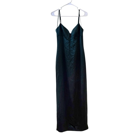 🆕 REFORMATION Sathia Satin Maxi Dress Forest Green Sz 6 - Picture 3 of 11